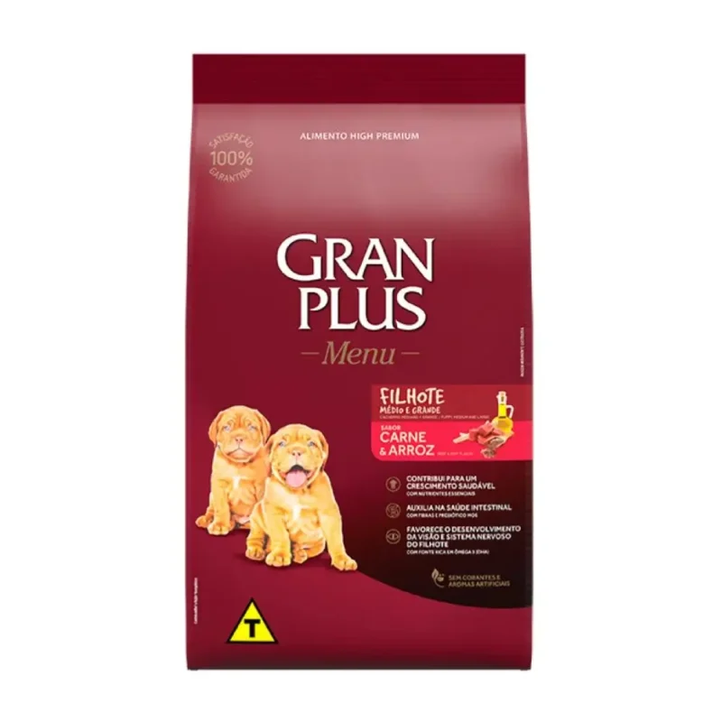 Gran Plus cachorro carne razas medianas y grandes x 15 kg