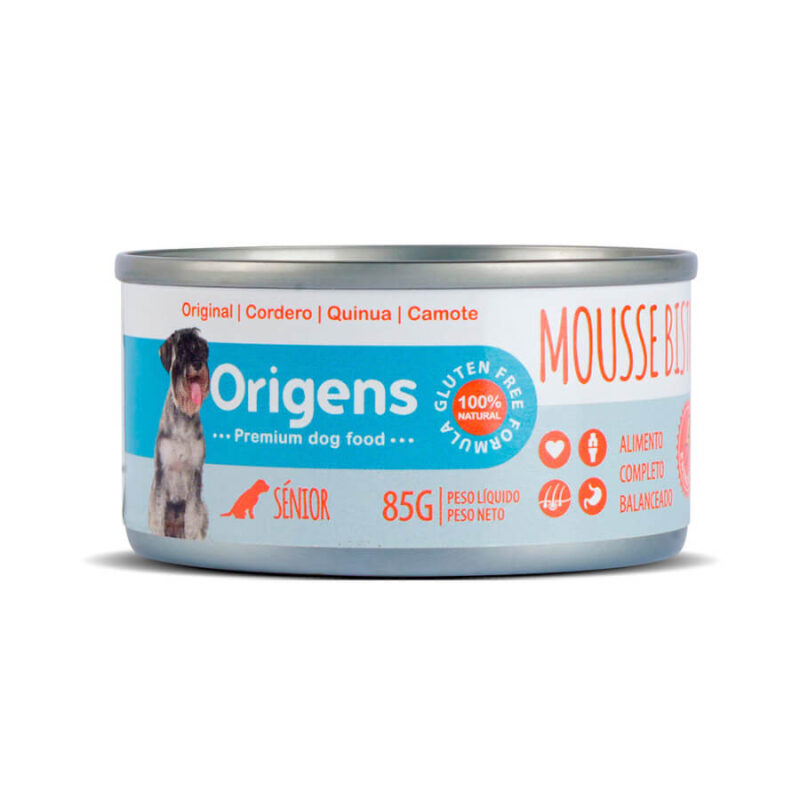 Origens Mousse para perro senior sabor cordero, quinua y camote x 85 gramos